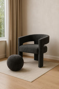 Leith LET71BLA Chair + Leith LET76BL Footstool Set