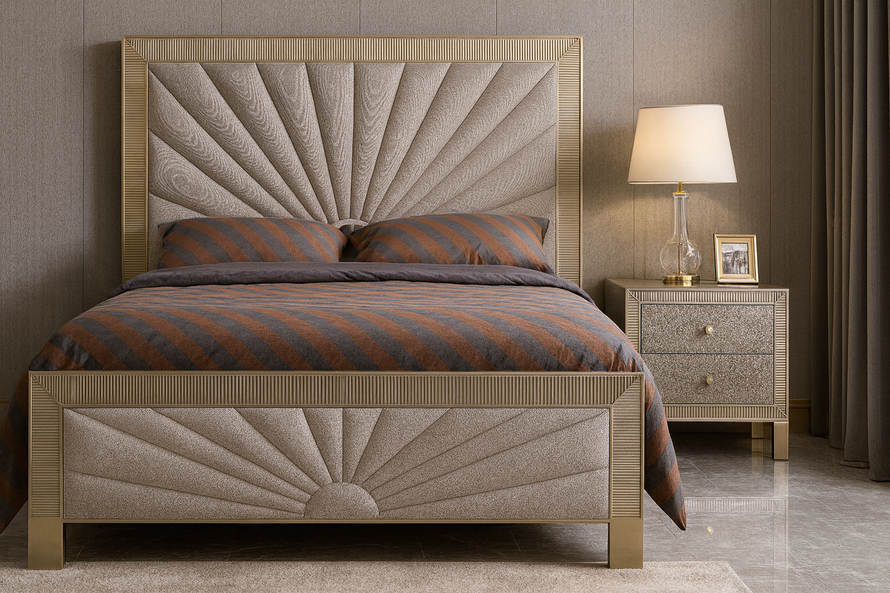 Stilig Bedroom ST900Q Łóżko tapicerowane 160cm + 2 szafki nocne ST901