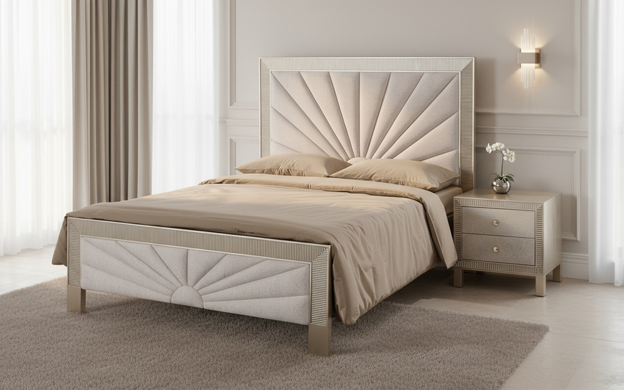 Stilig Bedroom ST900Q Upholstered bed 160cm + 2 bedside tables ST901