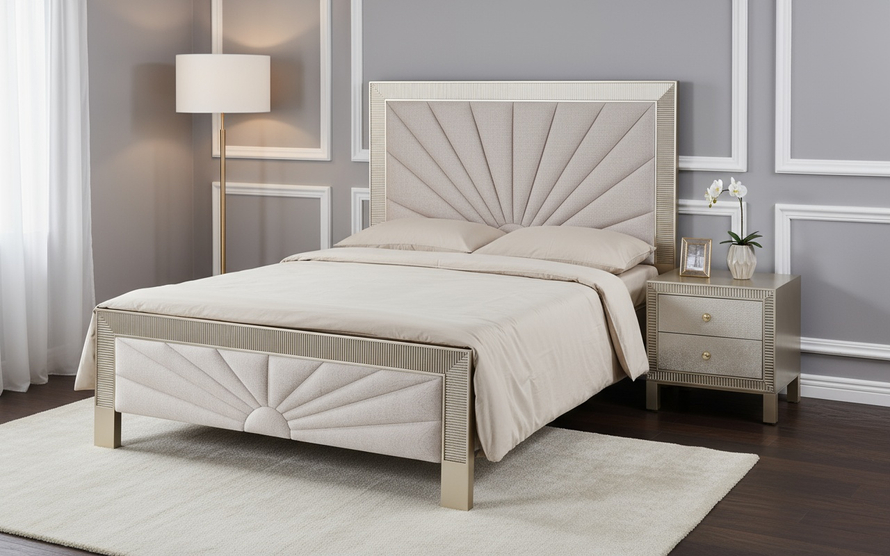 Stilig Bedroom ST900Q Upholstered bed 160cm + 2 bedside tables ST901