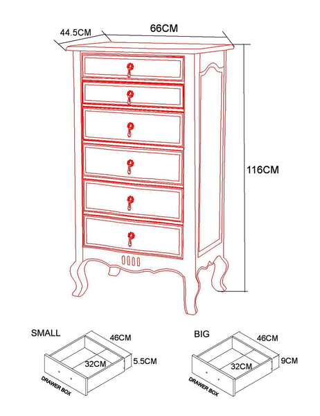 Venezia Bianco VEB821K Chest of drawers