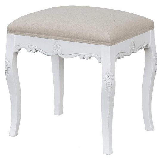 Rimini White RIW046 Upholstered stool