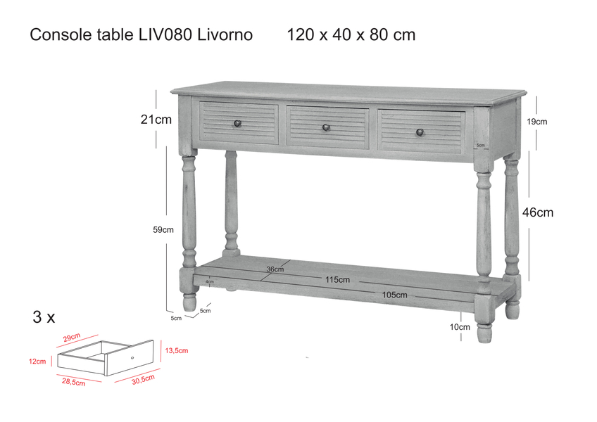 Livorno LIV080-W Console table