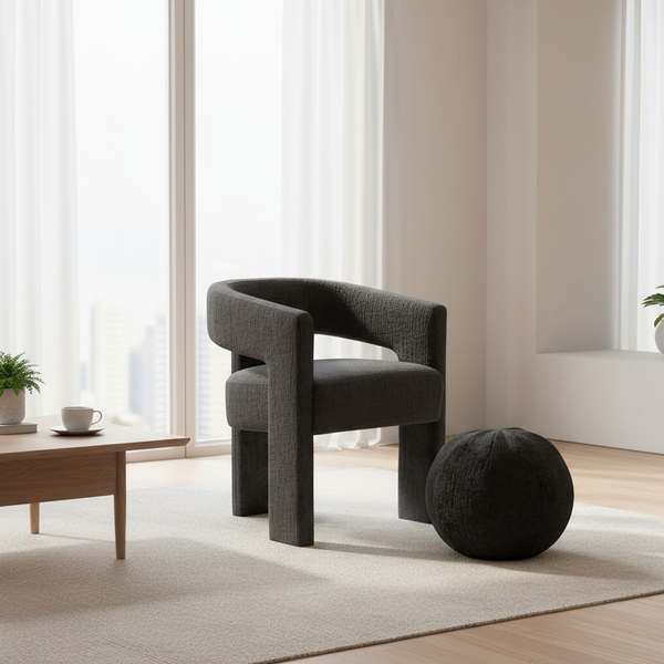 Leith LET71BLA Chair + Leith LET76BL Footstool Set