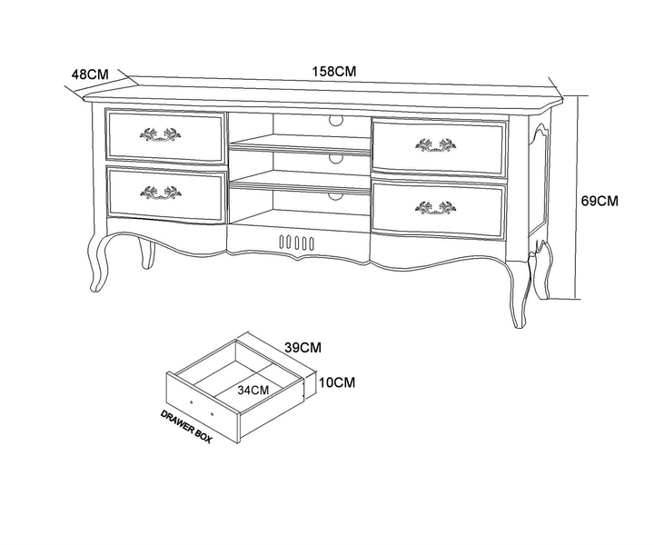 Venezia Bianco VEB834K TV Cabinet