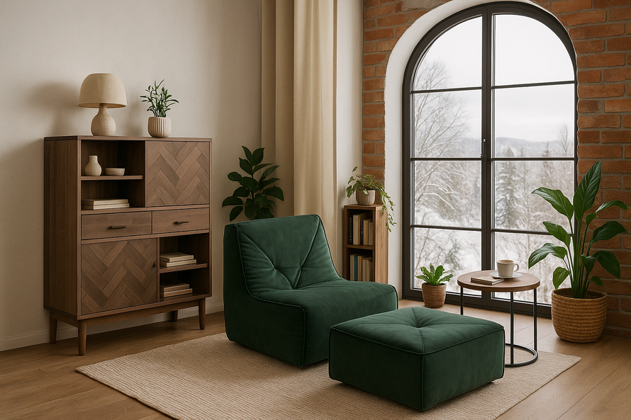 Nua N24-15 Armchair with footrest