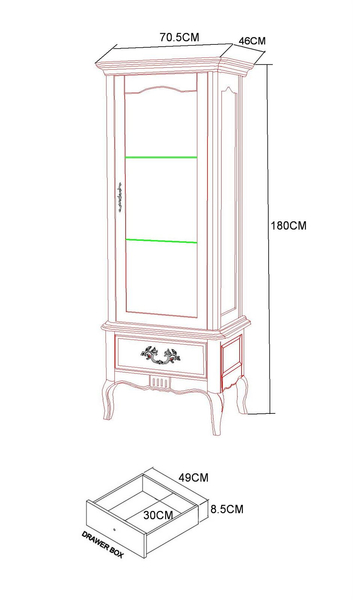 Venezia Bianco VEB860K Display cabinet
